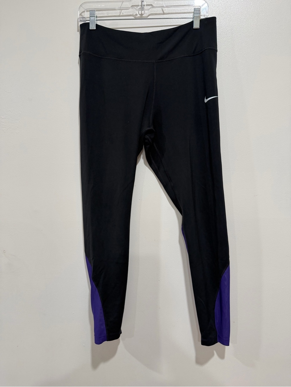 Nike Dri-FIT Women’s Black Purple Colorblock Running Leggings Size L